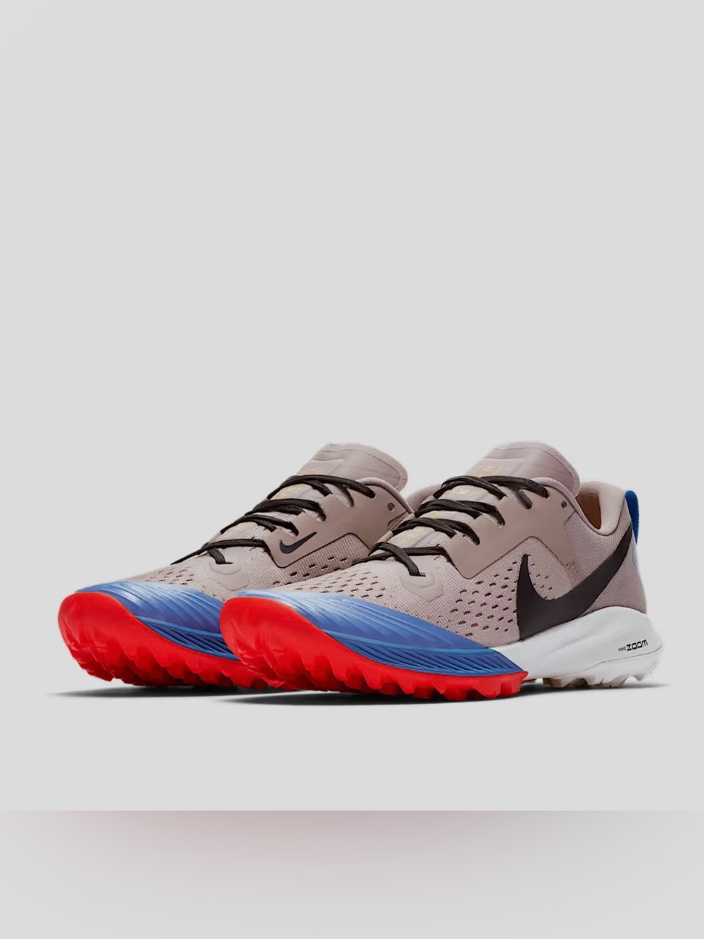 Nike Women's Air Zoom Terra Kiger 5 Trail Running Shoes - Taupe/Red/Blue
